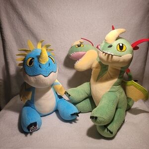 Build-A-Bear Blue and Green Dragon Plush Set